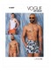 image 1 of Vogue 1897 Paper Sewing Pattern – Men’s Swimwear & Tops, Sizes Xm (S–M–L), Intermediate