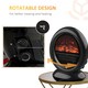 image 5 of HOMCOM Table Top Electric Fireplace Heater W/ LED Flame Rotatable Head Black