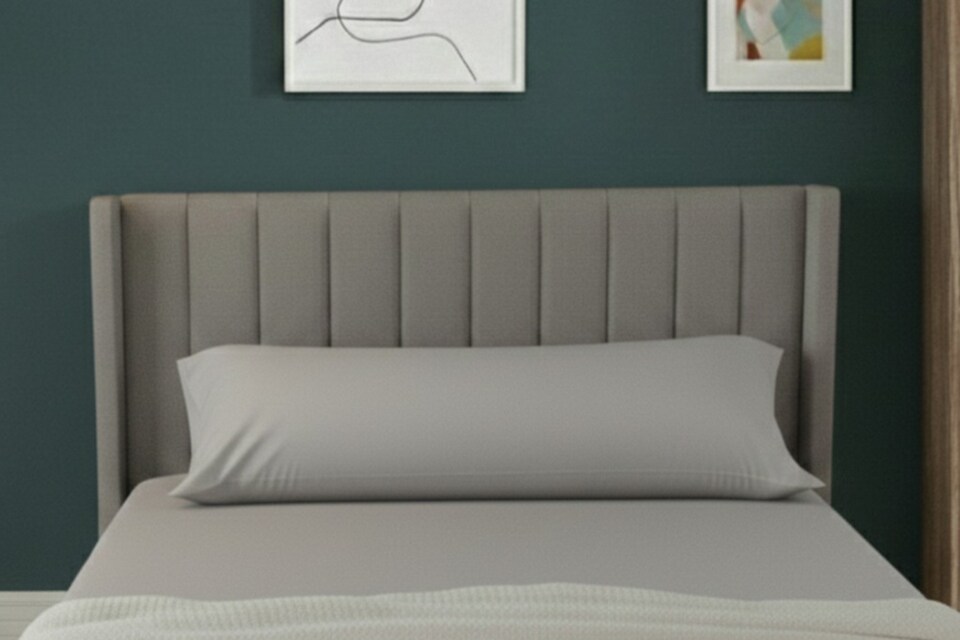 image 1 of Bolster Support Pillow Pillowcase Plain Dyed Pillow Linen Easy Care | Silver