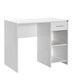image 9 of Adore Matt White Study Desk with Drawer & Shelves White