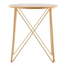Shalimar Round Marble Top Side Table Gold