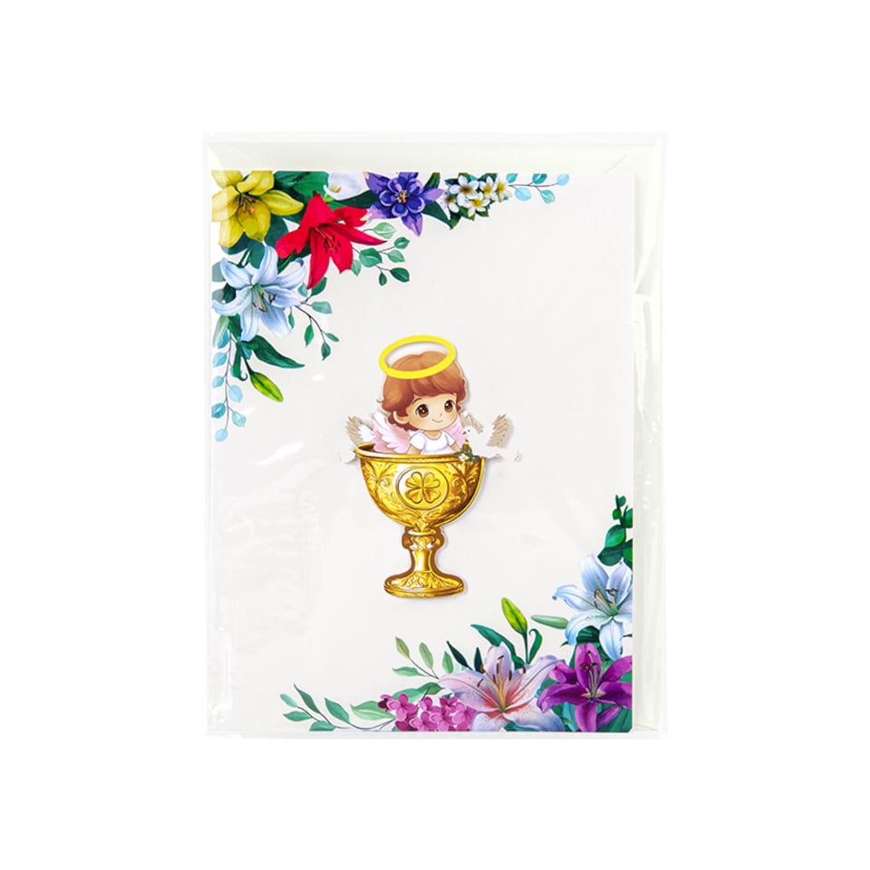 image 1 of Blessed Beginnings Girl’s Baptism 3D Pop Up Christning Card