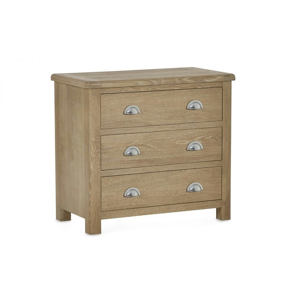image 1 of Rustic Limed Oak 3 Drawer Chest