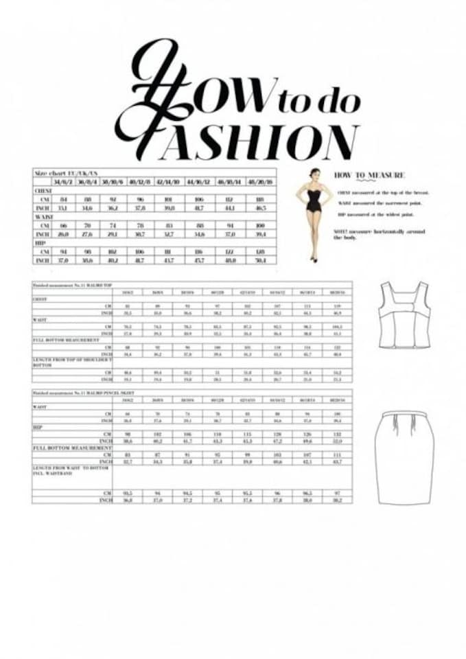 image 1 of How To Do Fashion Malmo Top & Skirt Paper Sewing Pattern – Women’s Tops, Skirts & Vintage Style, Sizes 32–54, Intermediate