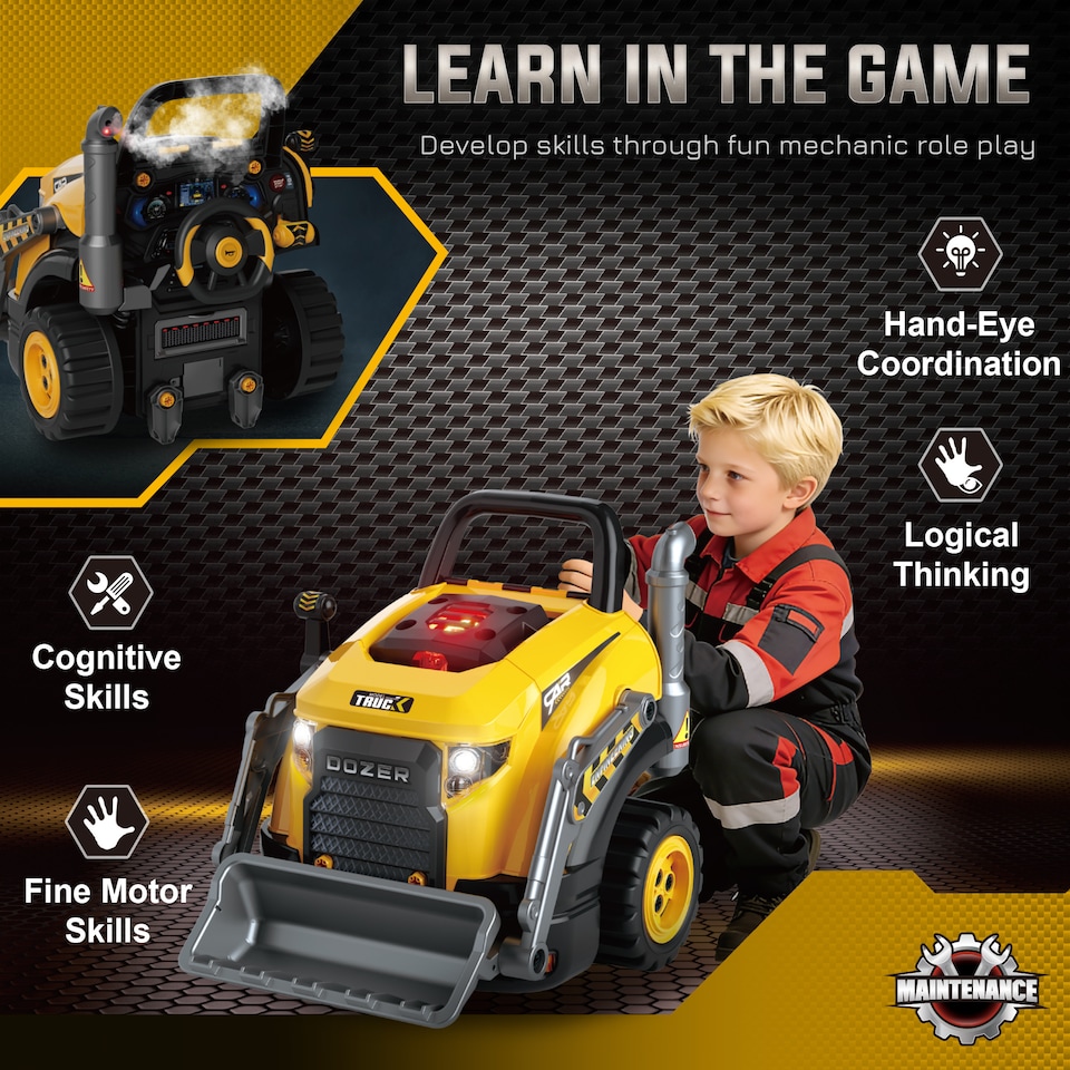 image 1 of AIYAPLAY Kids Truck Engine Toy with Spray, Lights, Sounds for 3-6 Years