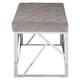 image 3 of Allure Mink Velvet Bench with  Silver Finish Frame Silver