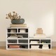 image 5 of HOMCOM Desktop Printer Stand with 3 Open Compartments, Desk Organiser, White