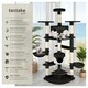 image 2 of Cat Tree Nelly - 204 cm tall, sisal scratching posts, toy & anti-tip protection - Black/White