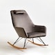 image 5 of Interiors by Premier Grey Velvet Rocking Chair,  Easy-to-Clean Velvet Accent Chair, High-Back & Arm Support Comfy Armchair