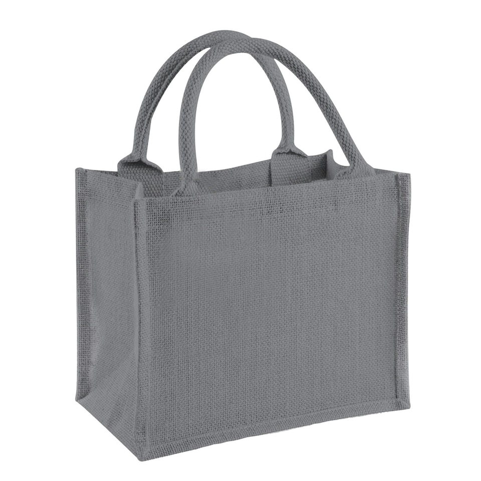 image 1 of Westford Mill Mini Jute Gift Bag - Graphite Grey - One Size