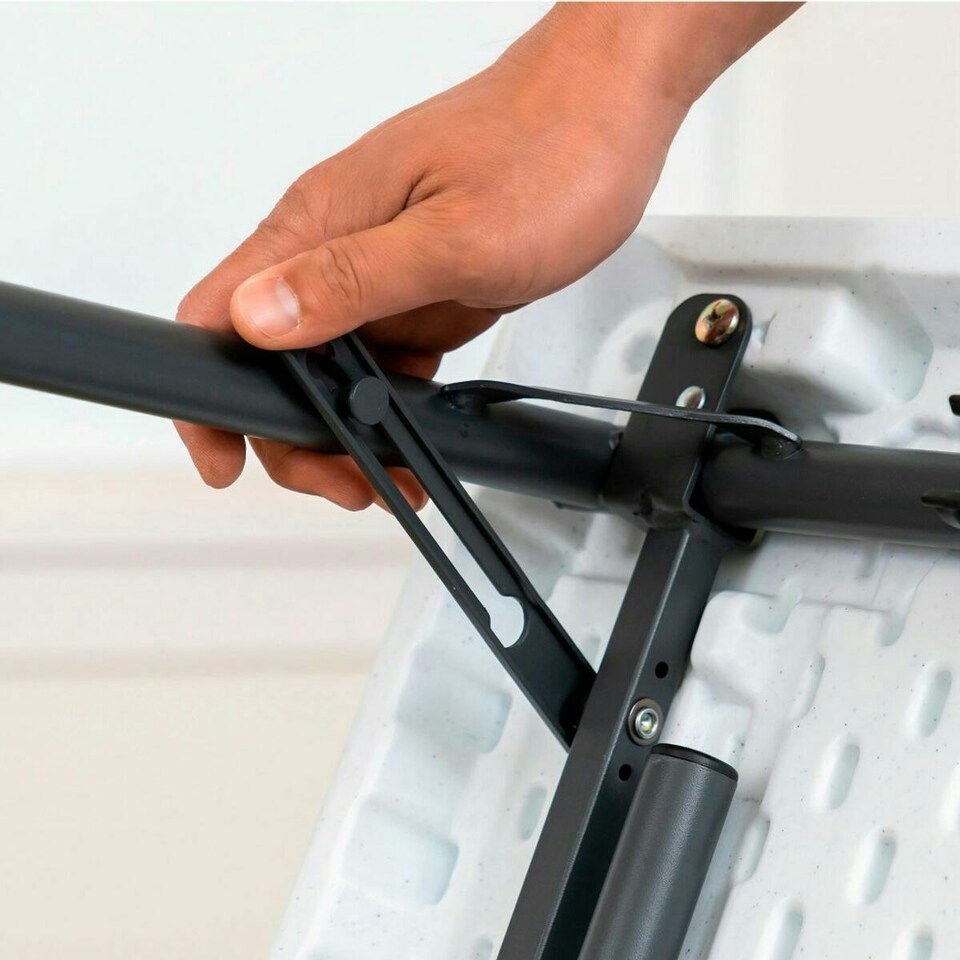 image 1 of Folding Table Lifetime White Squared Steel Plastic 94 x 94 x 74 cm