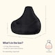 image 6 of Recliner Indoor Outdoor Bean Bag Black Bean Bag Chair | Black | Black | 1