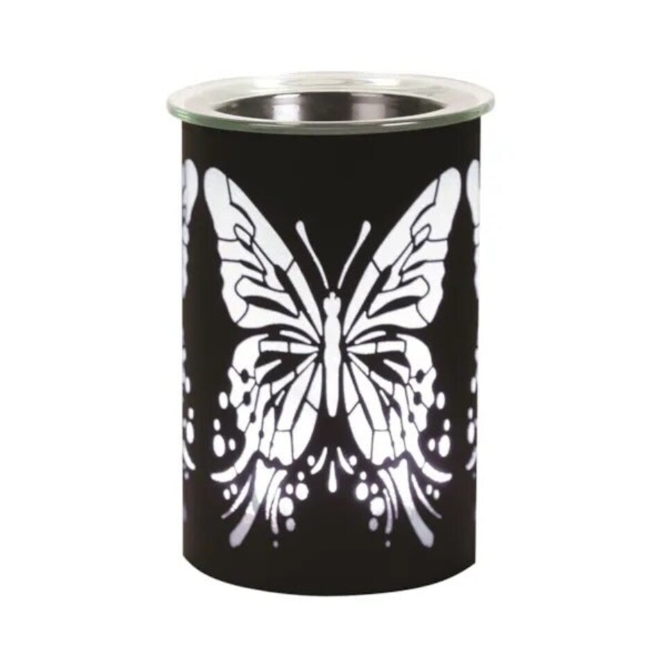 image 1 of Aroma Electric Plug In Wax Melter 12cm Black Colour Changing - Butterfly