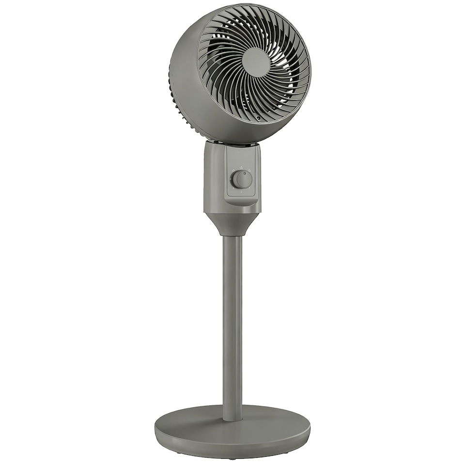 image 1 of HOMCOM Speed Adjustable Oscillating Air Circulator Cooling Fan | Grey | Grey | 28 x 28 x 80 cm