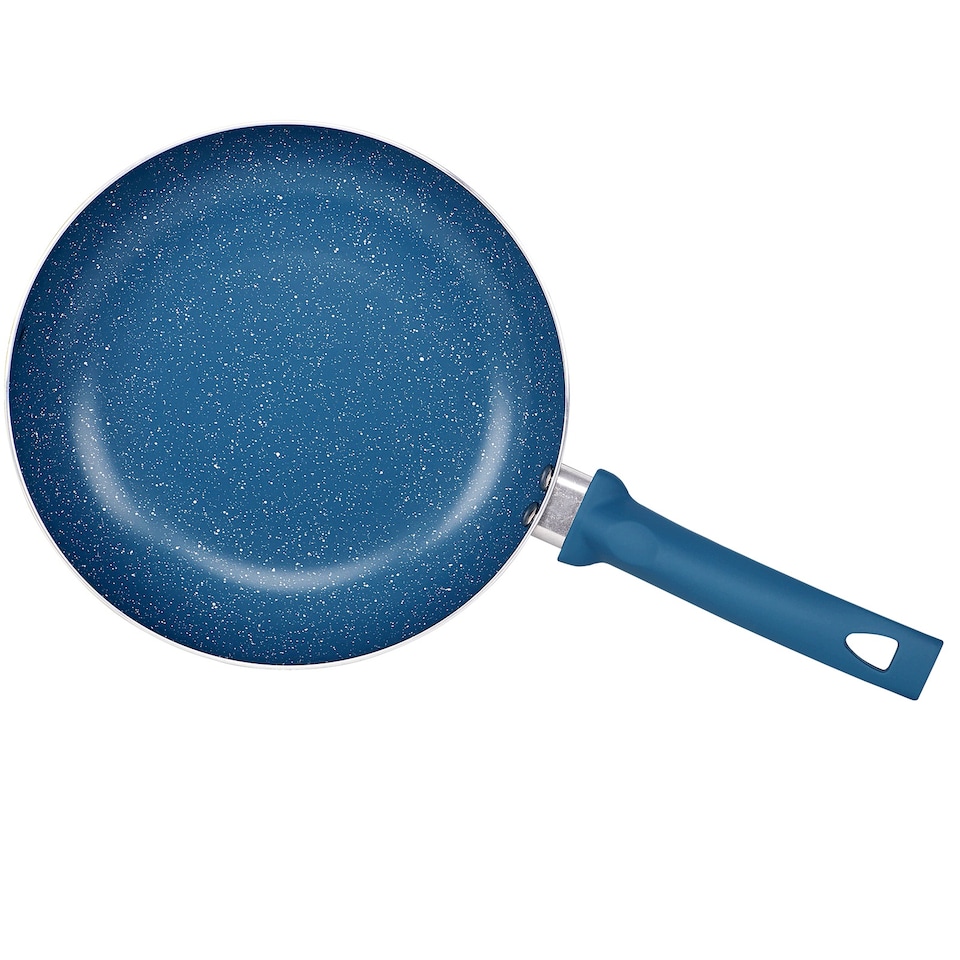 image 1 of Gr8 Home Blue Aluminium 8 Pc Marble Ceramic Non Stick Induction Frying Pan Saucepan Set