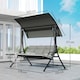 image 5 of Outsunny 3-Seater Swing Seat w/Canopy & Coffee Table, Dark Grey Grey | Dark Grey