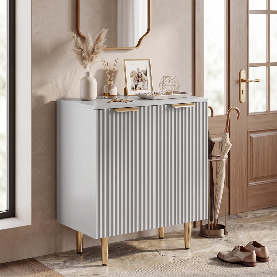 image 1 of HOMCOM Sideboard Buffet Cabinet with Adjustable Shelf, Grey