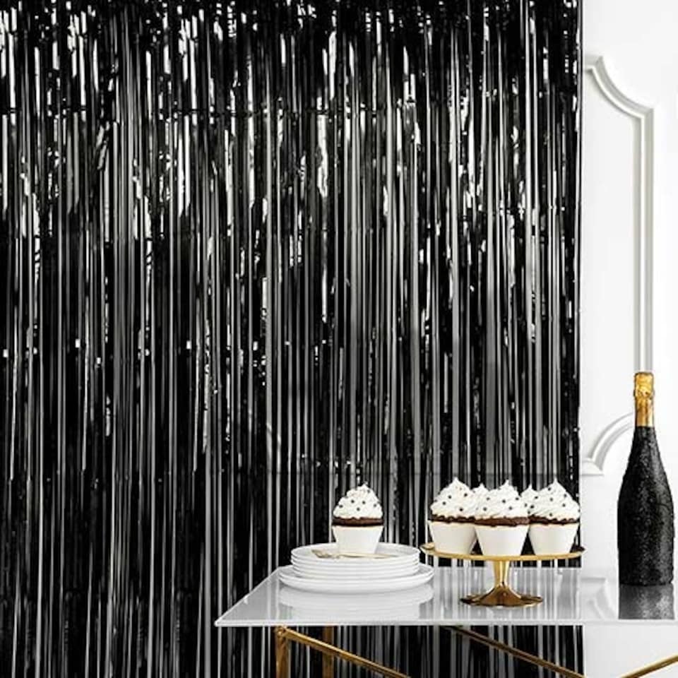 image 1 of Baby Blue Foil Door Curtain Backdrop 92cm x 244cm - Pack of 5