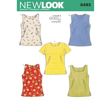 New Look 6483 Paper Sewing Pattern – Women’s Top, UK Sizes 6–8–10–12–14–16, Beginner