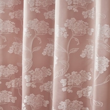 English Garden Lined Eyelet Jacquard Curtains 116cm x 137cm Blush Pink | Pink | Pink
