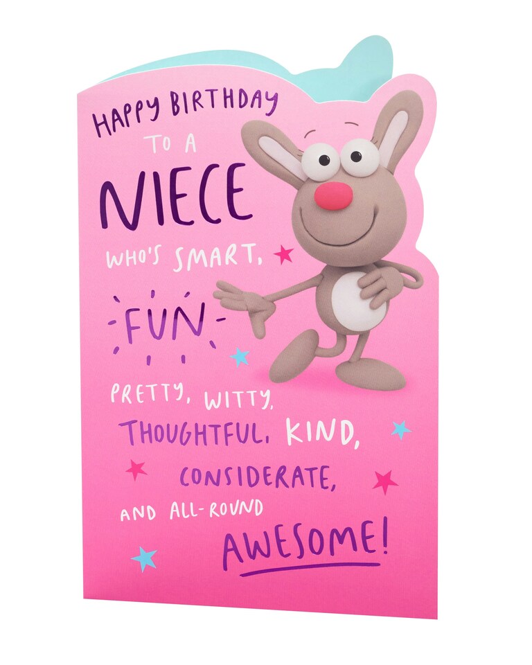 image 1 of Niece Birthday Card - Crackers Rabbit