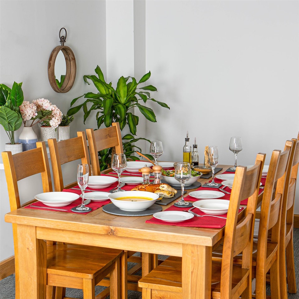 image 1 of Nicola Spring Cotton Fabric Placemats - Red - Pack of 6 | Red | Red