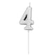 image 1 of Silver 4 Number Candle Birthday Anniversary Party Cake Decorations Topper | Silver
