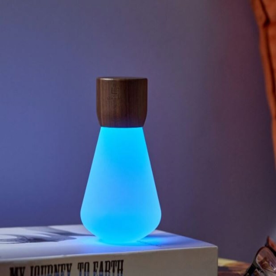 image 1 of Gingko Mini Pentagon Desk Bulb Light in Natural Wood N/A | Walnut