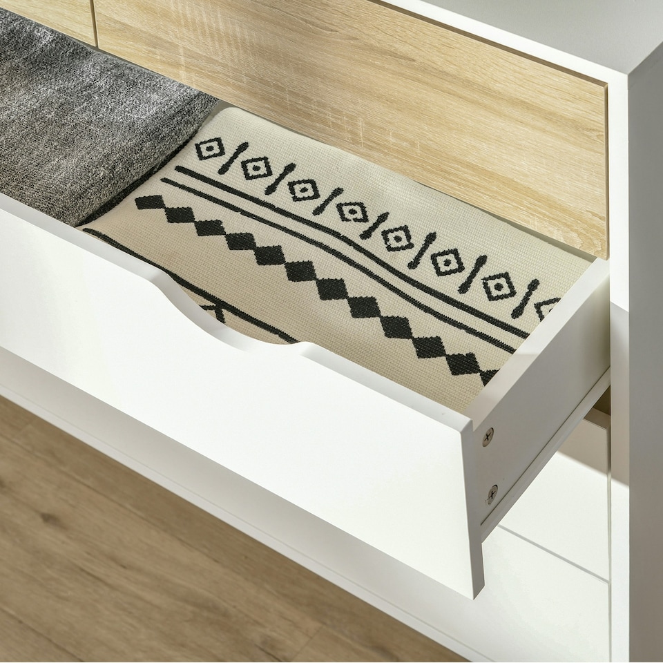 image 1 of HOMCOM Chest of Drawers, 5 Drawer Storage Cabinet Unit Bedroom Living Room