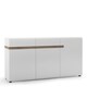 image 1 of Chelsea Living 2 Drawer 3 Door Sideboard in White with a Truffle Oak Trim