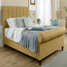Sally Linen Small Double Bed Frame - Beige