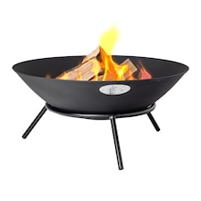 Harbour Housewares 56cm Steel Fire Pit - Outdoor Garden Patio Fire Bowl Brazier Heater Stove for Wood Log Charcoal Burning
