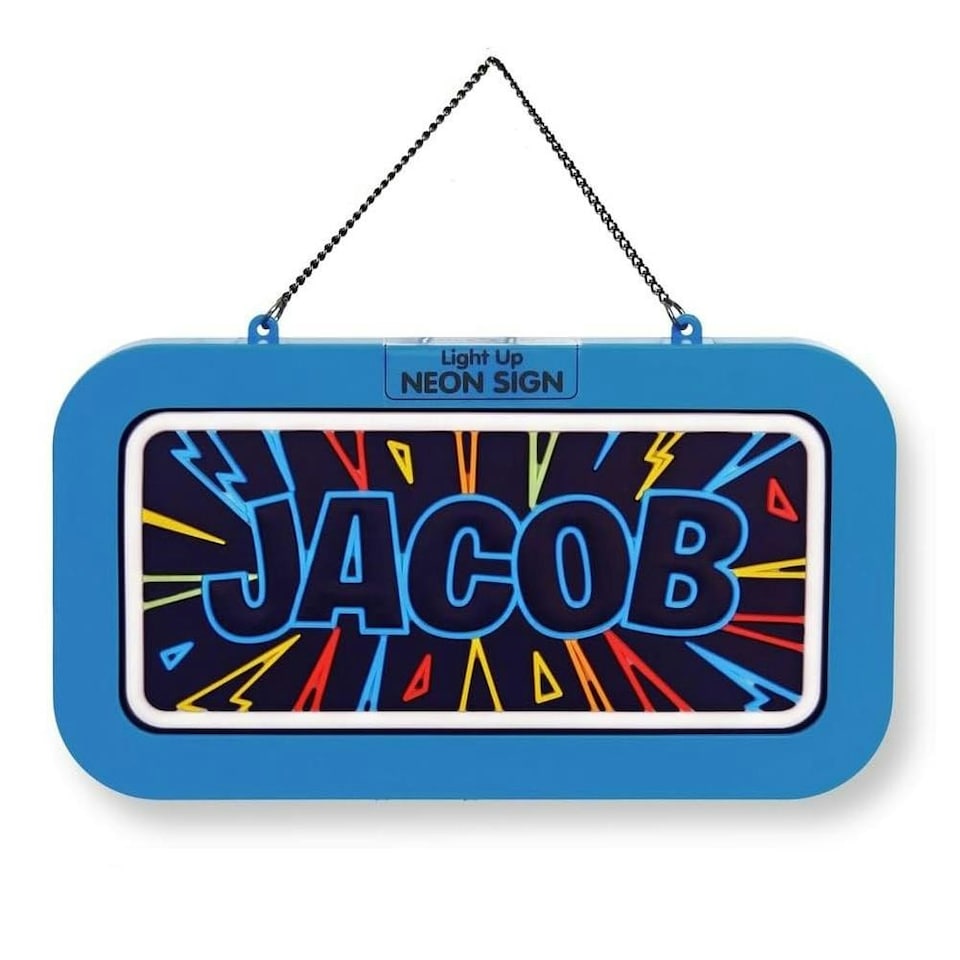 History & Heraldry Light Up Neon Name Sign - Jacob
