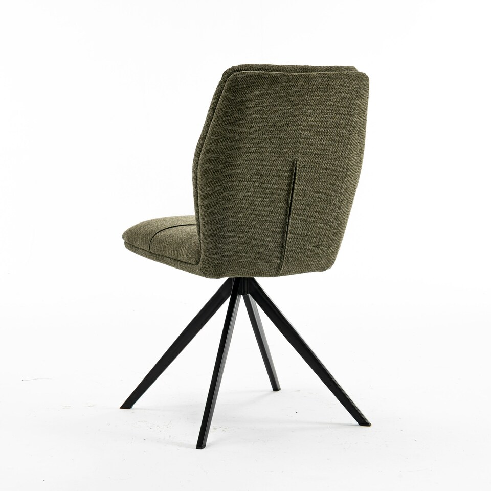 image 1 of Set of 8 Luna Modern Fabric Dining Chair Padded Seat Metal Legs Kitchen (Green)