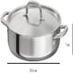 image 7 of Triply Stainless Steel Saute Pan 24cm, Nonstick 3-Layer Construction, Induction Compatible, with Steel Lid