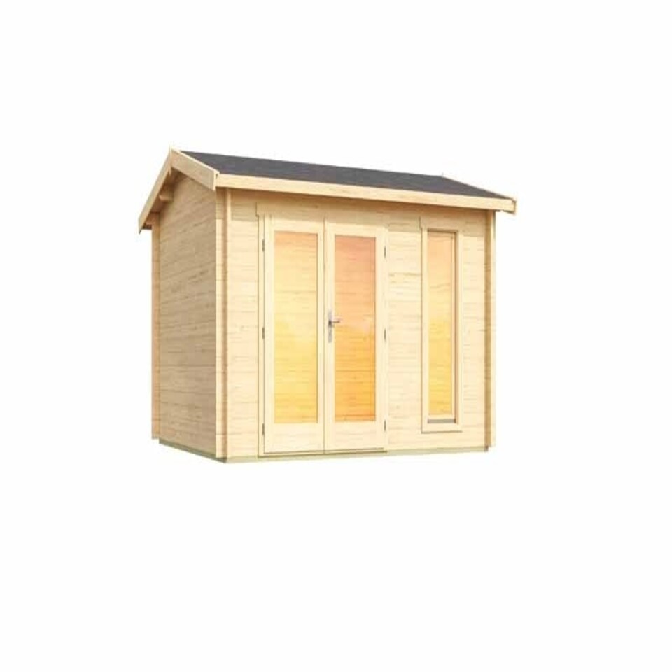image 1 of Carlisle-Log Cabin, Wooden Garden Room, Timber Summerhouse, Home Office - L390 x W350.8 x H245.1 cm Brown