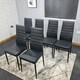 image 2 of Dining Chairs Set of 6 Black Leather Kitchen Chairs Black