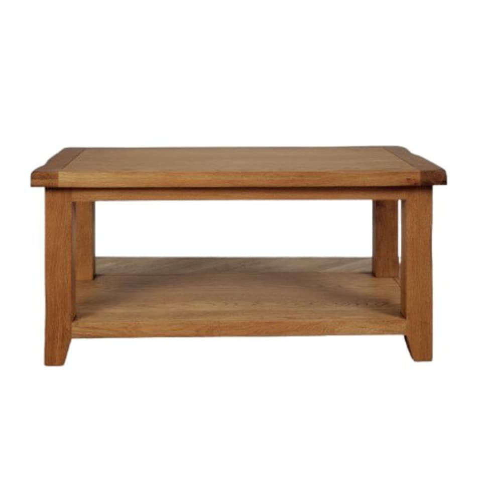 image 1 of Rustic Oak Coffee Table With Shelf Fully Assembled 105cm Wide x 50cm High x 55cm Deep