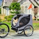image 6 of PawHut Pet Bicycle Trailer Steel Dog Bike Carrier Water Resistant Travel Grey