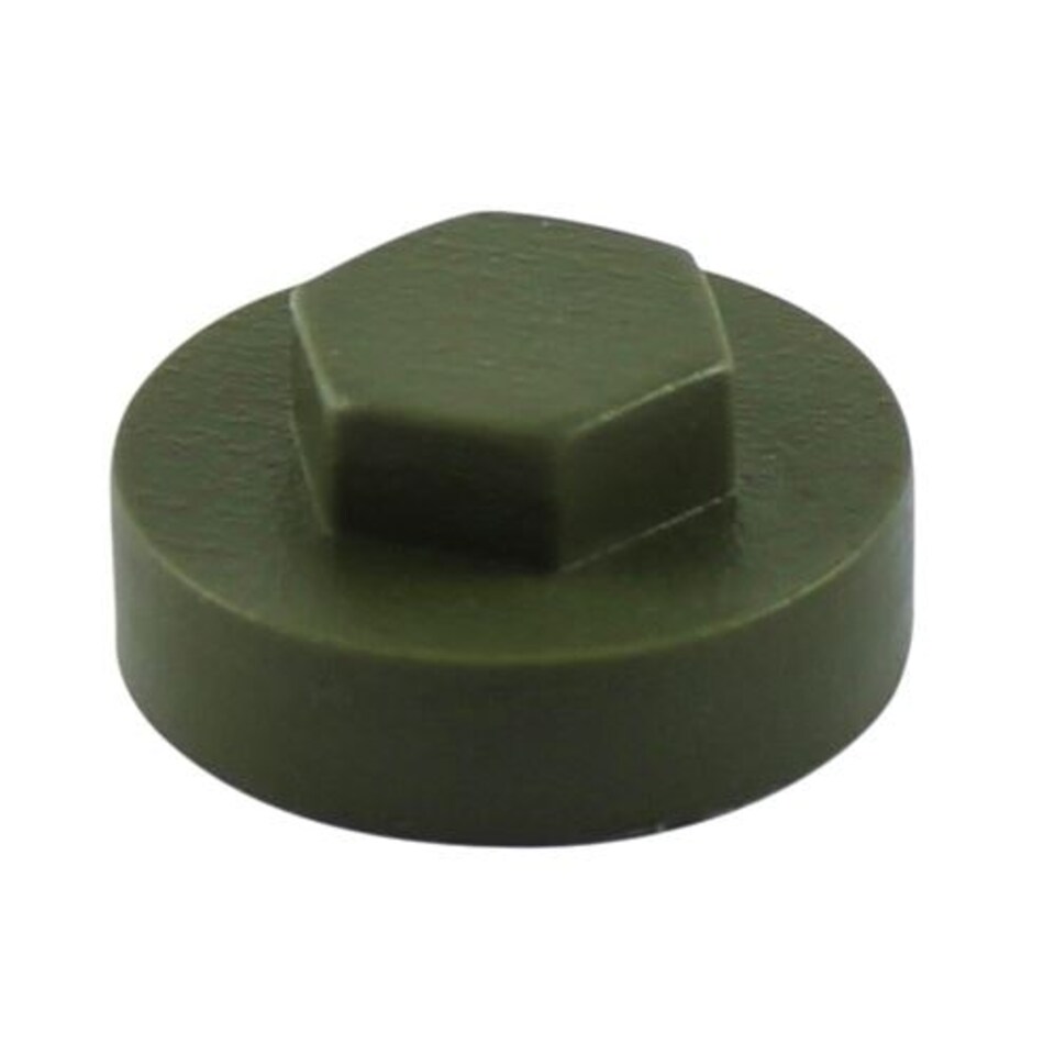 Timco - Hex Head Cover Caps - Olive Green (Size 16mm - 1000 Pieces)