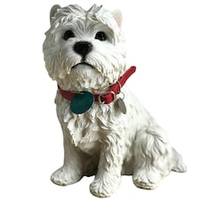 Large Realistic Sitting West Highland Terrier Westie Dog Figurine, By Leonardo