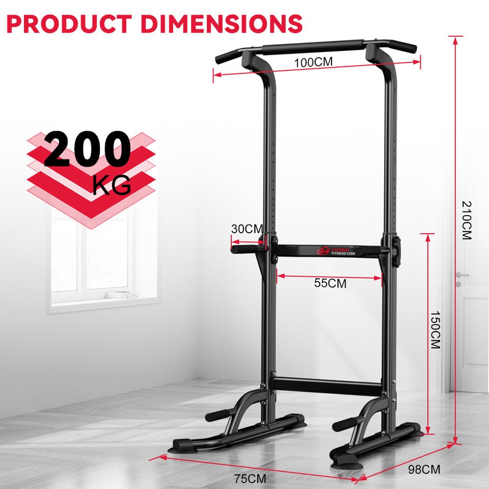 image 1 of Homefitnesscode Power Tower Dip Station D1 Pull Up Station
