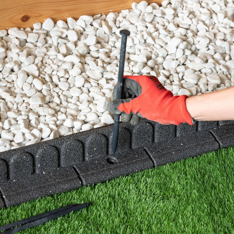 image 1 of Mower Edge Garden Border Edging Lawnmower Friendly 1.2m - Grey - Pack of 4 | Grey | Grey