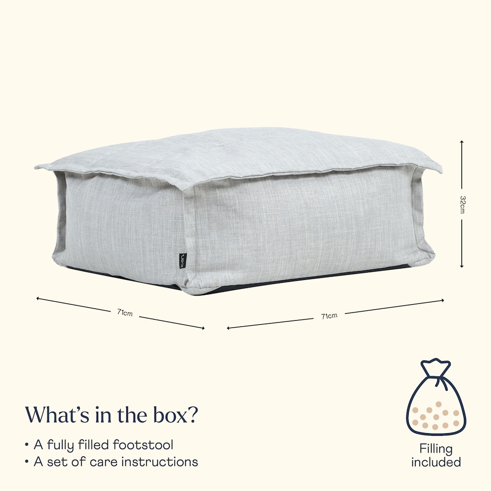 image 1 of Vita Indoor Outdoor Pouffe Footstool Grey Bean Bags | Grey | Grey | 1