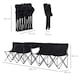 image 7 of Outsunny 6 Seat Camping Bench Folding Portable Outdoor with Cooler Bag Black