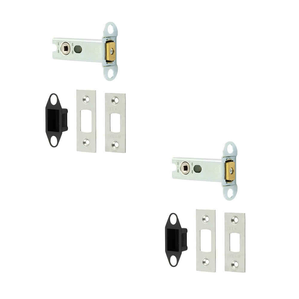 2 PACK Heavy Duty Tubular Deadbolts 76mm in Satin Stainless Steel for Ultimate Security - Door Bolt