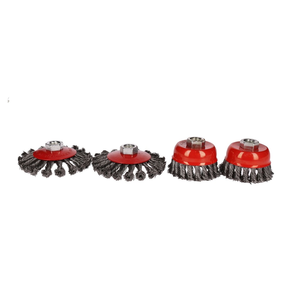 image 1 of 40pc Cup Bevel Wire Twist Brush Rust Paint Removal For 4-1/2" 115mm Grinders