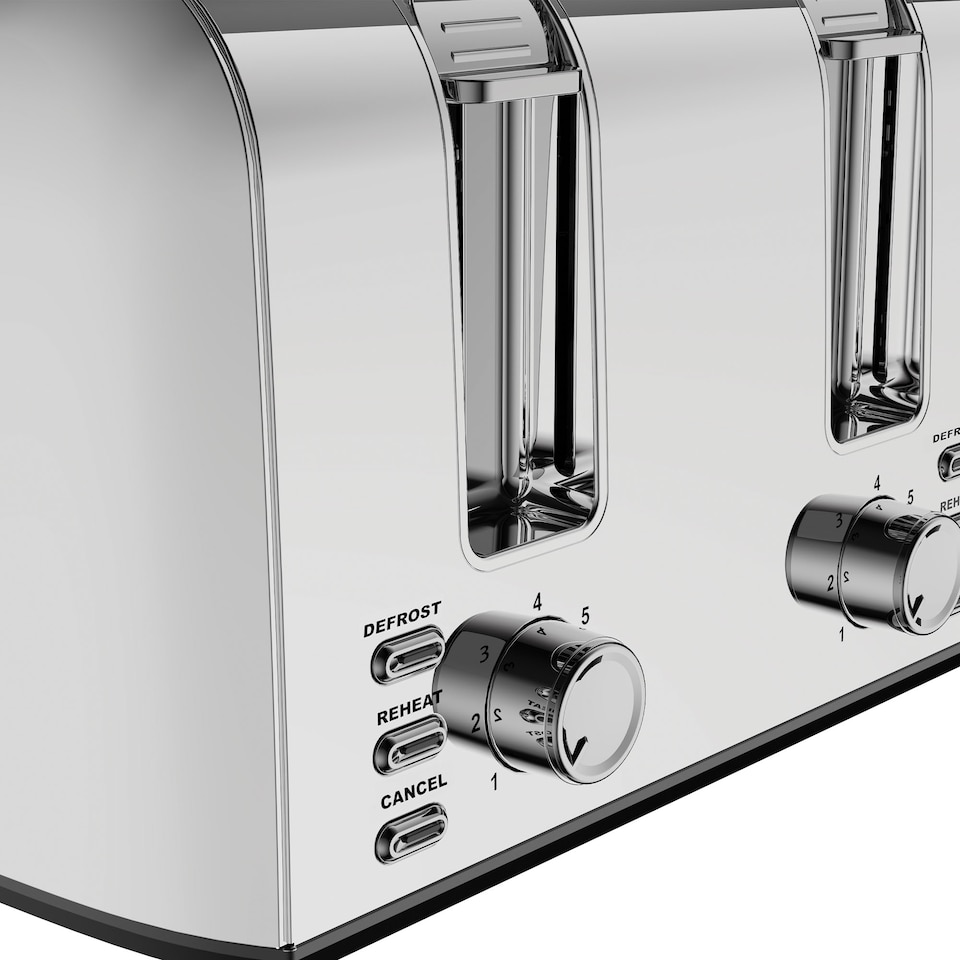 image 1 of Igenix 1500W 4 Slice Toaster Stainless Steel, IGT0409SS