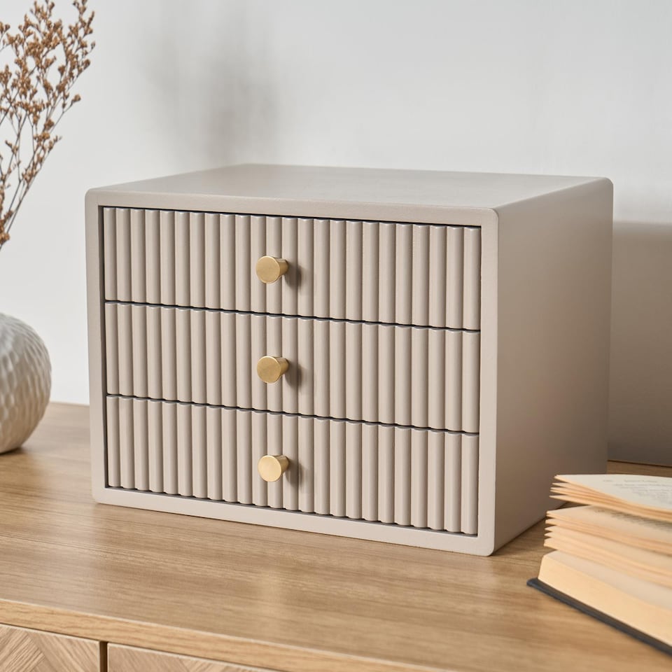 image 1 of OHS Ribbed Desktop Drawers Organiser Cabinet Storage