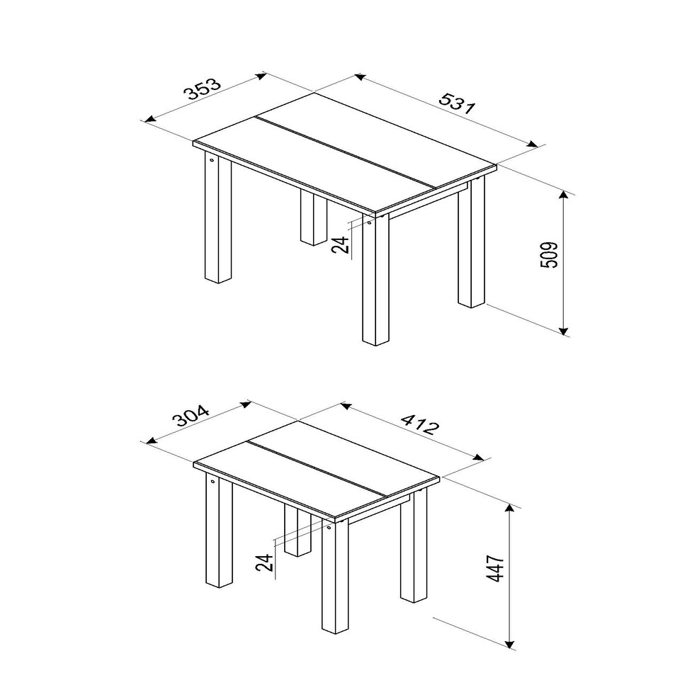 image 1 of Core Products Linea, Linea Nest Of 2 Tables H51.1cm x W53cm x D35cm Grey